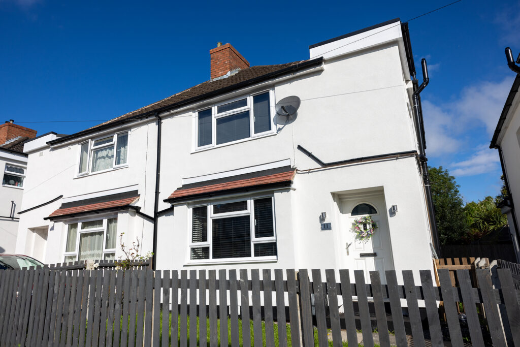 A completed house following retrofit decarbonisation measures. 